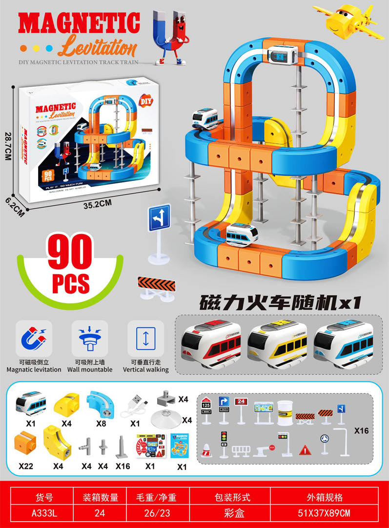 Magnetic Coloured Railway 90el.