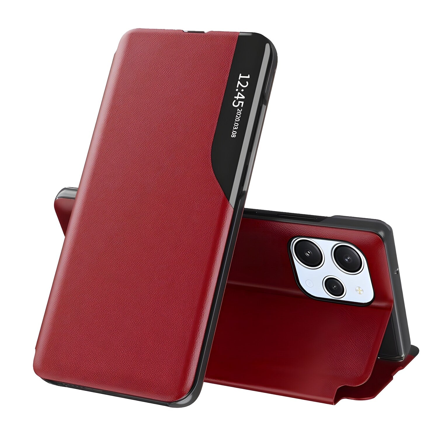 Elegantna knjižna futrola View Case za Xiaomi Redmi 12 4G/Redmi 12 5G - Crvena KP30970