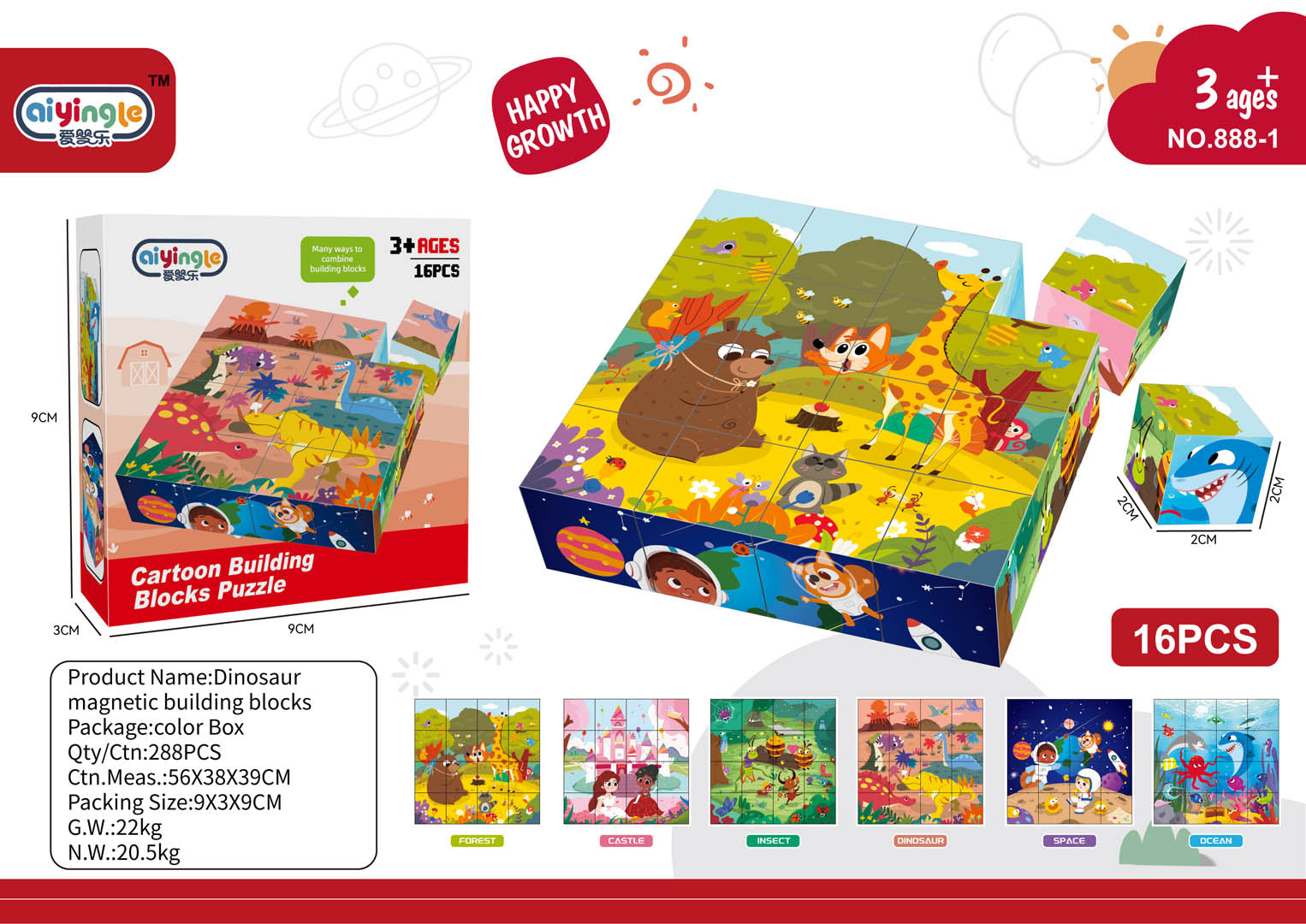 Mini Magnetic Cubes Set 16el.