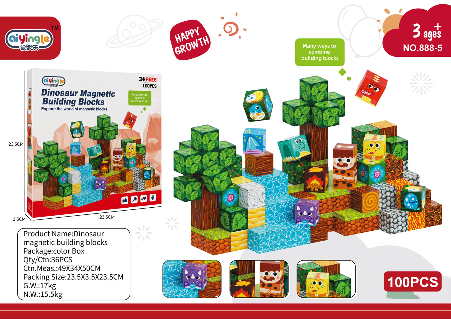 Set of Magnetic Bricks 100el.