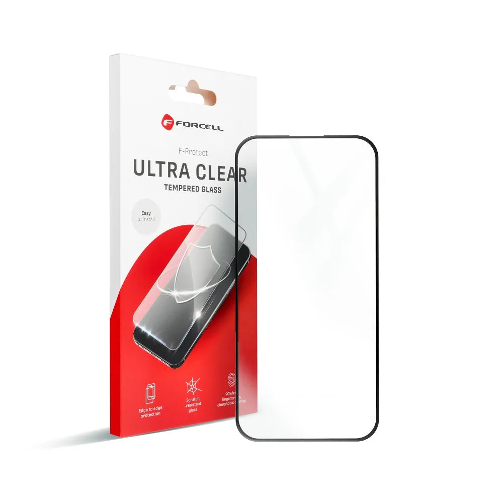 Kaljeno staklo Forcell Ultra Clear Glass za iPhone 16 Pro – crno
