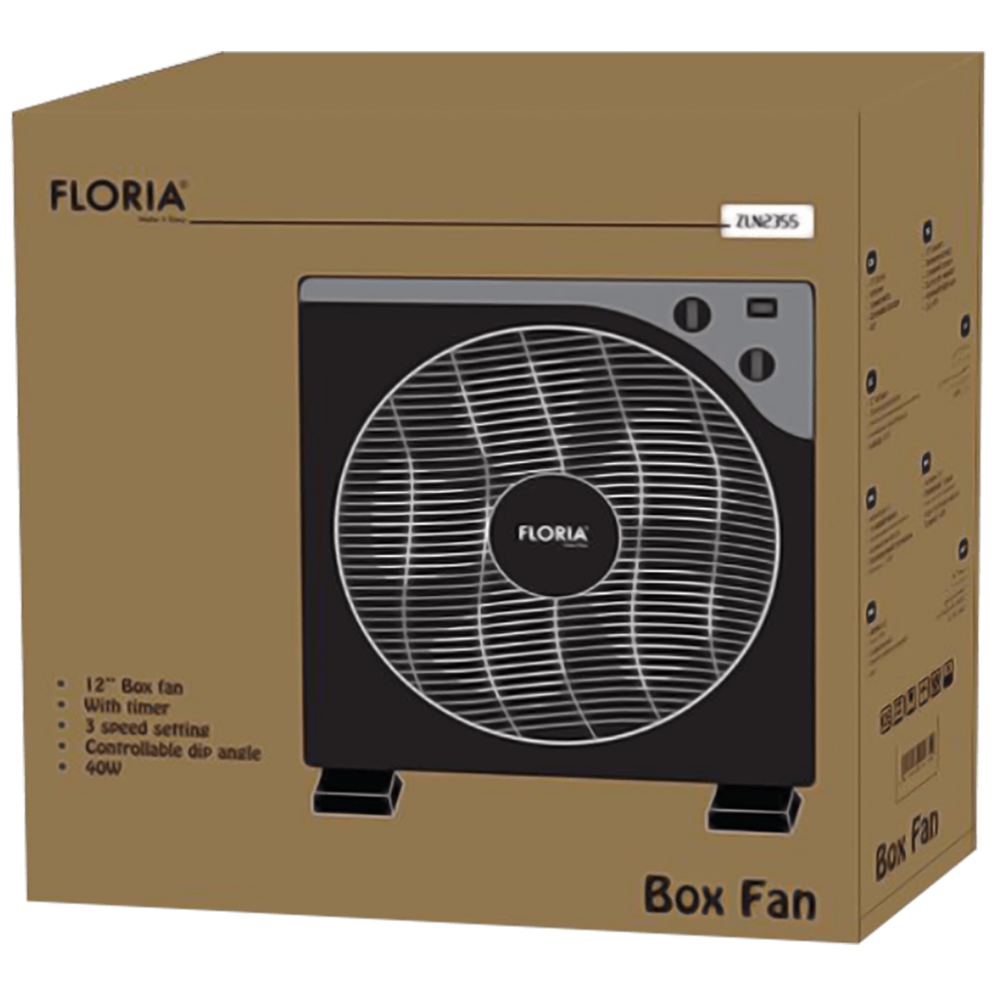 Floria Ventilator, podni, promjer 30 cm, timer, 40 W, crni - ZLN2355