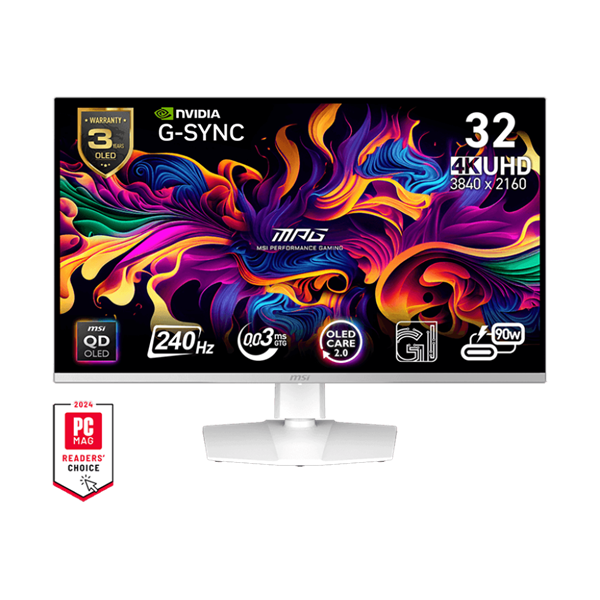 MSI MPG 321URXW QD-OLED računalni monitor 80 cm (31.5") 3840 x 2160 pikseli 4K Ultra HD Bijelo
