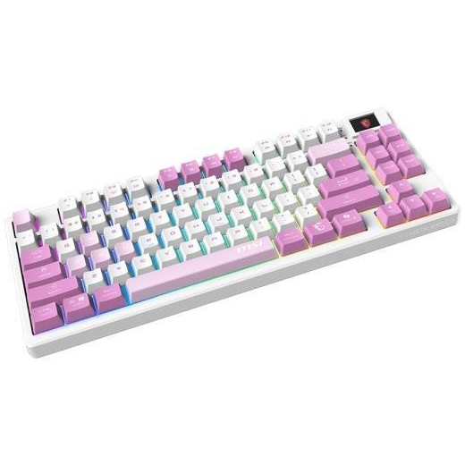 MSI FORGE GK600 TKL WIRELESS VIOLET tipkovnica Igranje USB + Bluetooth QWERTY UK Engleski Ružičasto, Ljubičasto, Bijelo