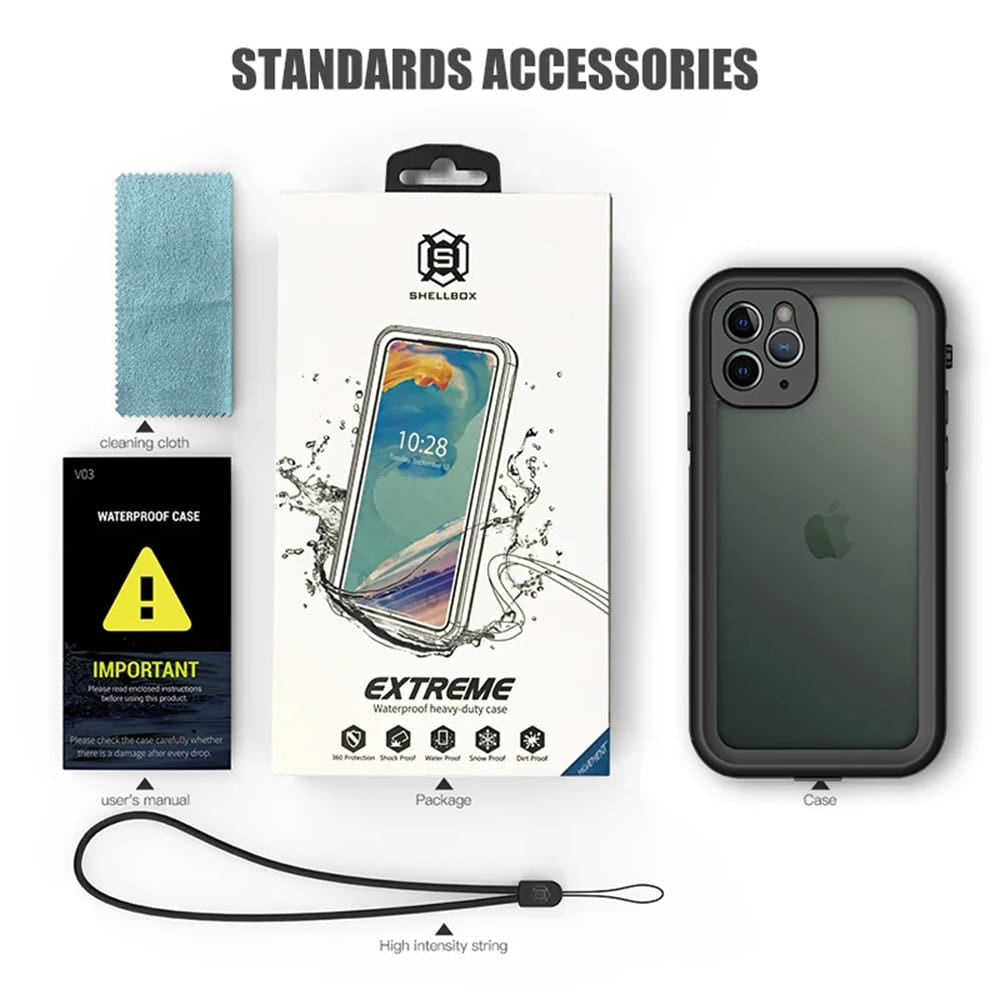 ShellBox – Vodotesni 360° MagSafe ovitek IP68 za iPhone 14 Pro Max – črn