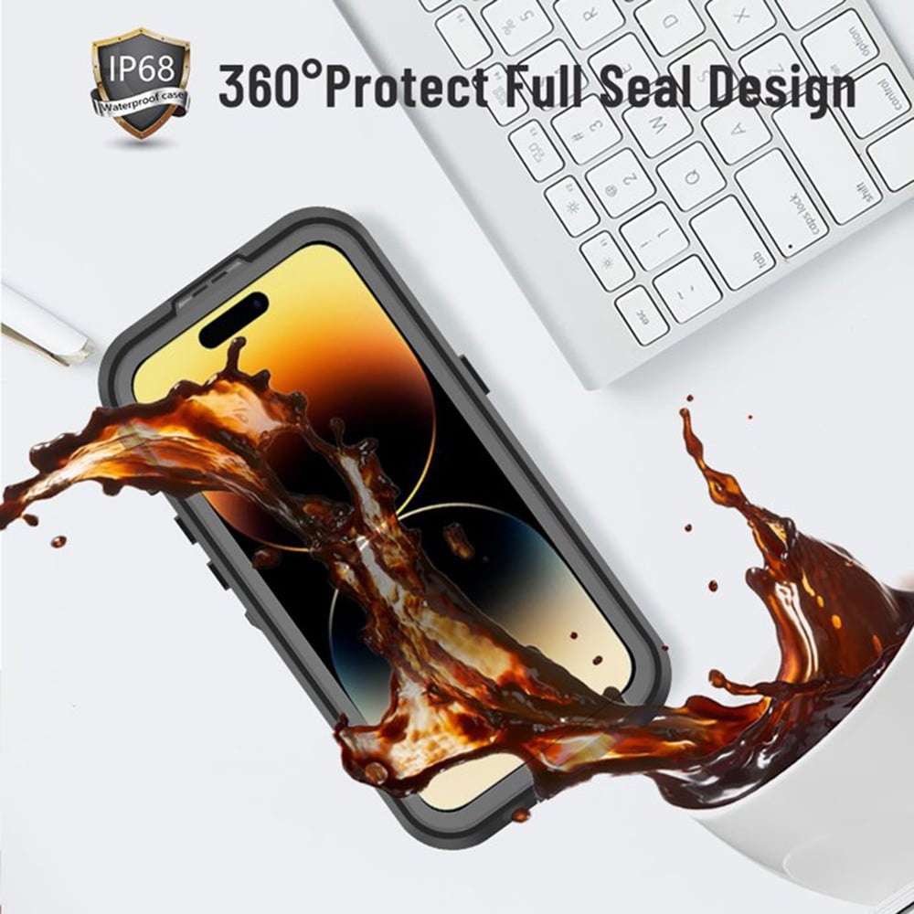 ShellBox – Vodoodporna 360° MagSafe torbica IP68 za iPhone 14 Pro – črna