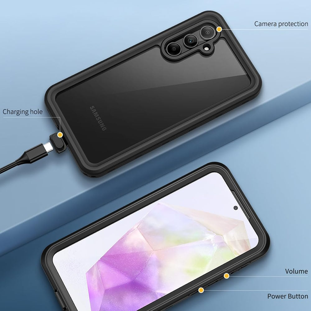 ShellBox – Vodotesni 360° ovitek IP68 za Samsung Galaxy A35 5G – Črn