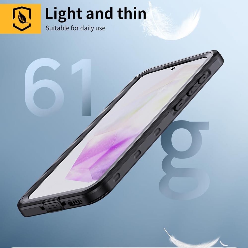 ShellBox – Vodotesni 360° ovitek IP68 za Samsung Galaxy A35 5G – Črn