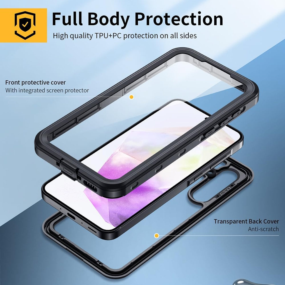 ShellBox – Vodotesni 360° ovitek IP68 za Samsung Galaxy A35 5G – Črn
