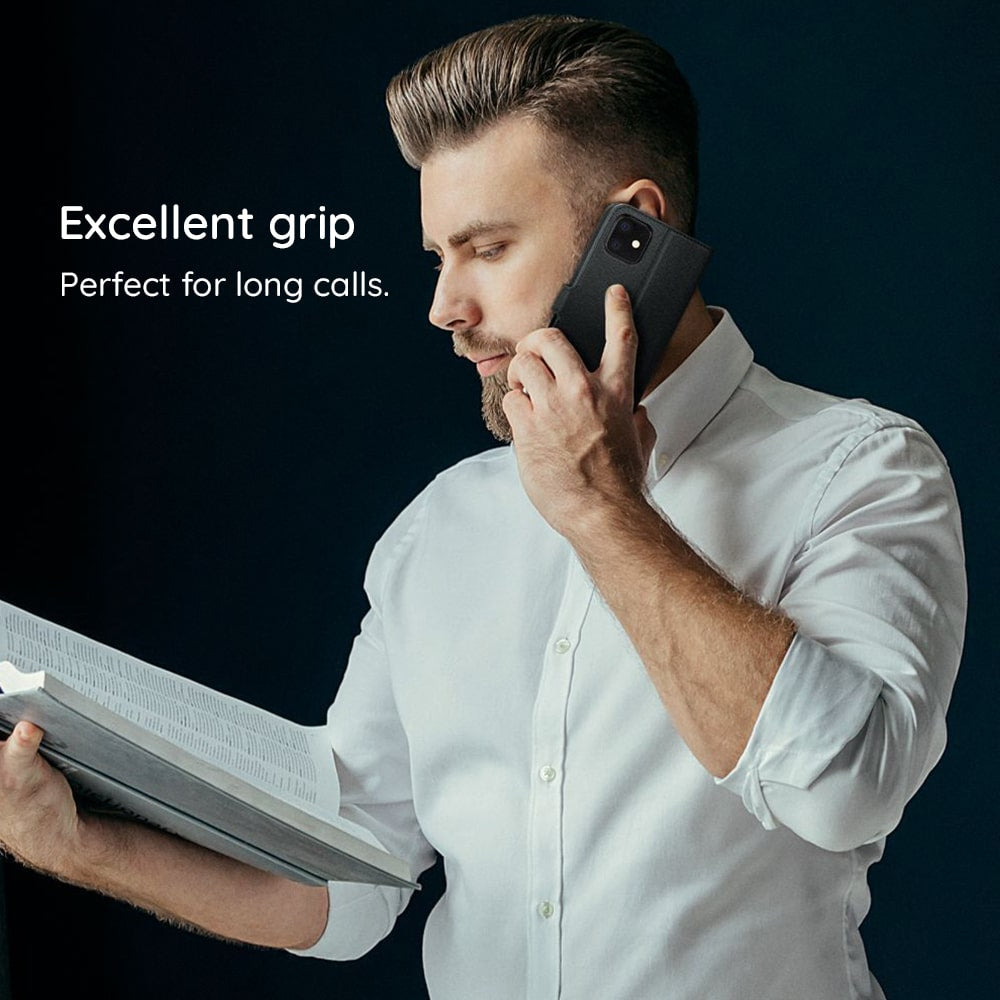 Techsuit Diary Book preklopna maska za Honor 200 - črna