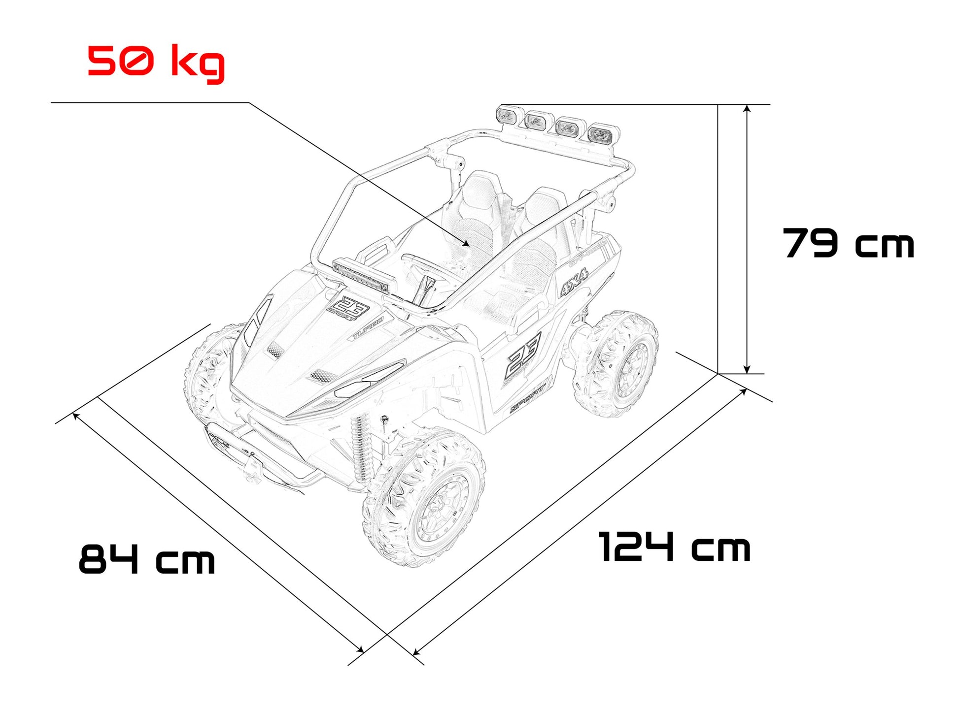 Buggy na akumulator 4x4 TURBO 23 - dvosjed - zeleni