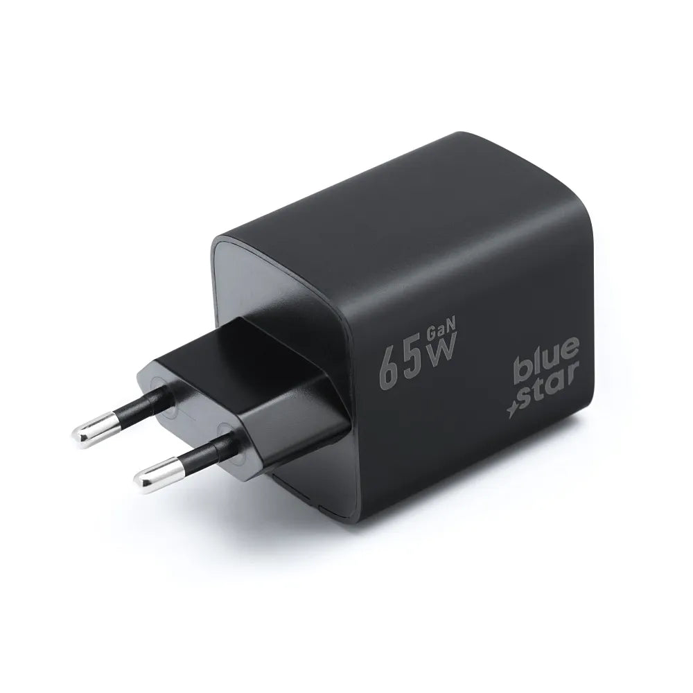 BLUE STAR GaN 4A 65W omrežni polnilec 2 x Type C + USB A PD QC4.0 VT-43 črn