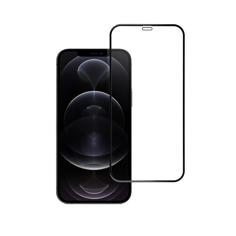 Blue Star 5D kaljeno steklo – za iPhone 12 Pro Max (full glue) – črno