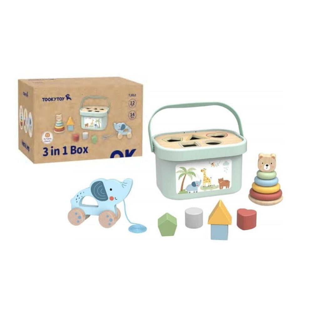 Tooky Toy drvena kutija za igru 3u1 TJ011