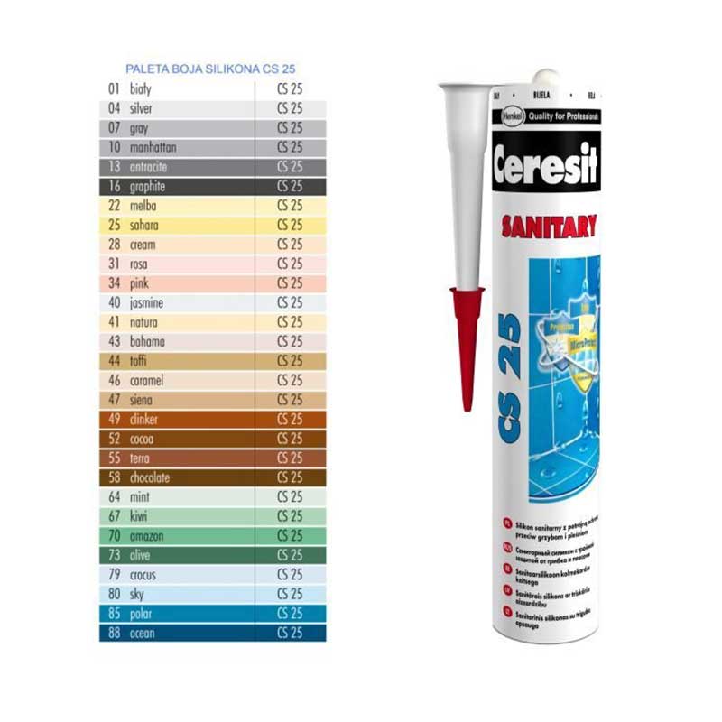 Silikon Ceresit Sanitary Čokoladni CS25 300 ml