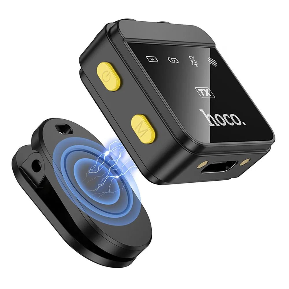 HOCO brezžični lavalier mikrofon Lightning/Type-C Dual (pakiranje po 2 kosa) L17 črn