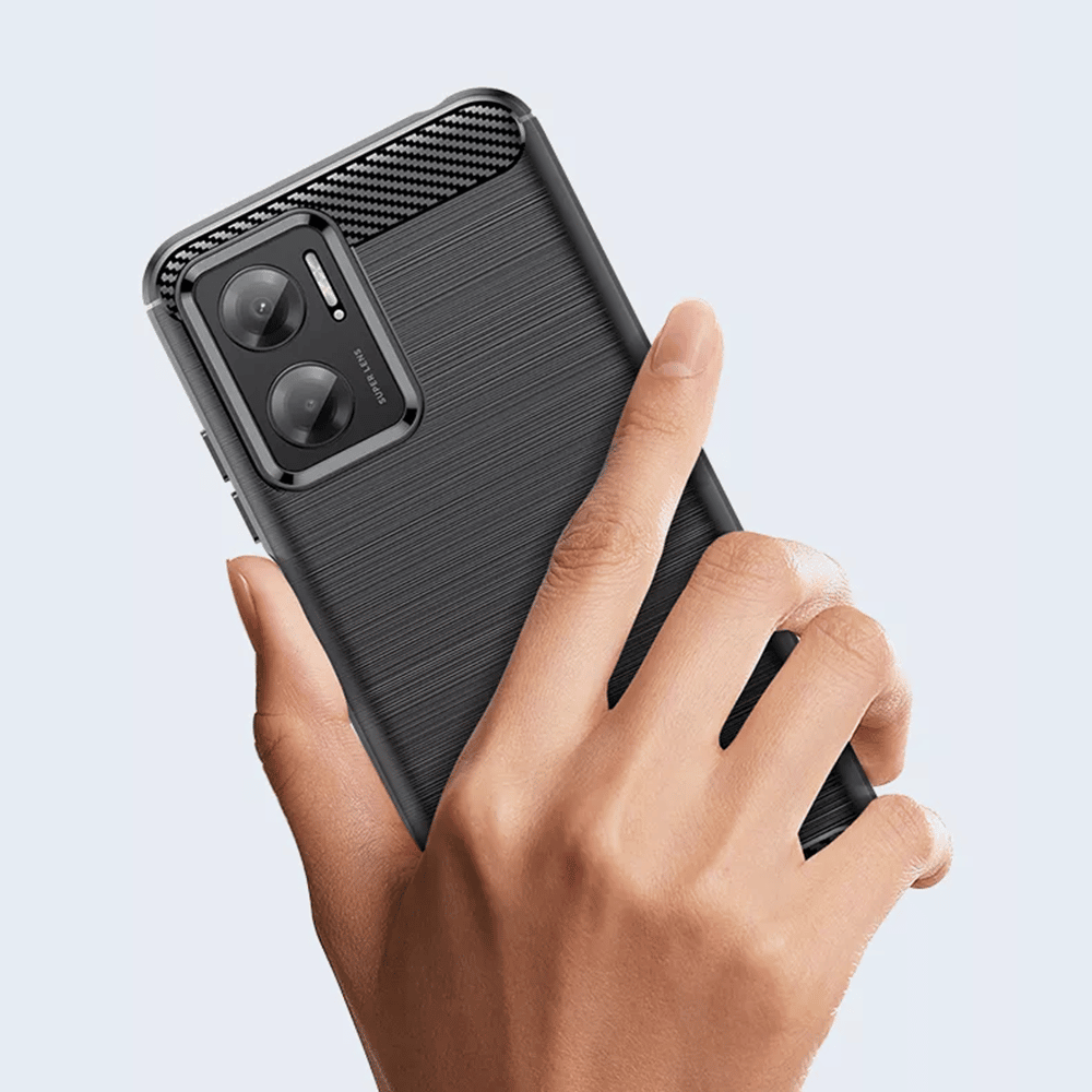 Techsuit - karbonska silikonska maska za Xiaomi Redmi 10 5G - črna