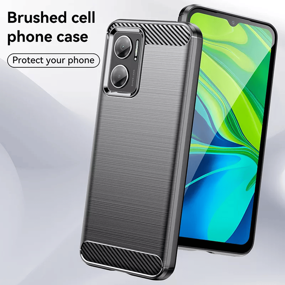 Techsuit - karbonska silikonska maska za Xiaomi Redmi 10 5G - črna