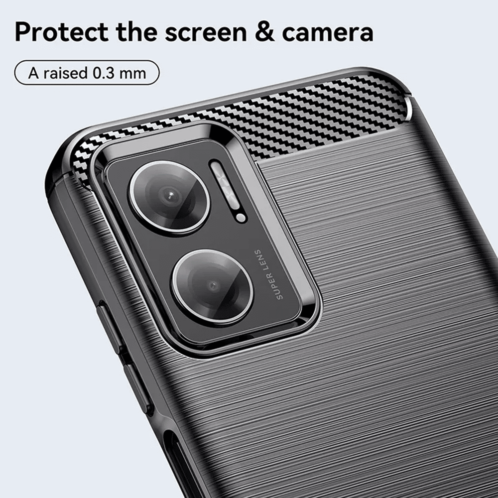 Techsuit - karbonska silikonska maska za Xiaomi Redmi 10 5G - črna