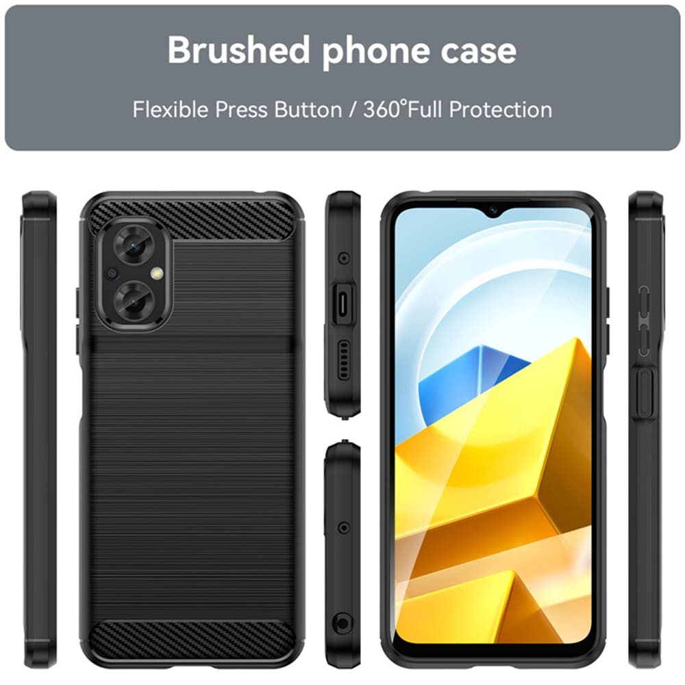 Techsuit - Carbon Silicone ovitek za Xiaomi Poco M5 - črna