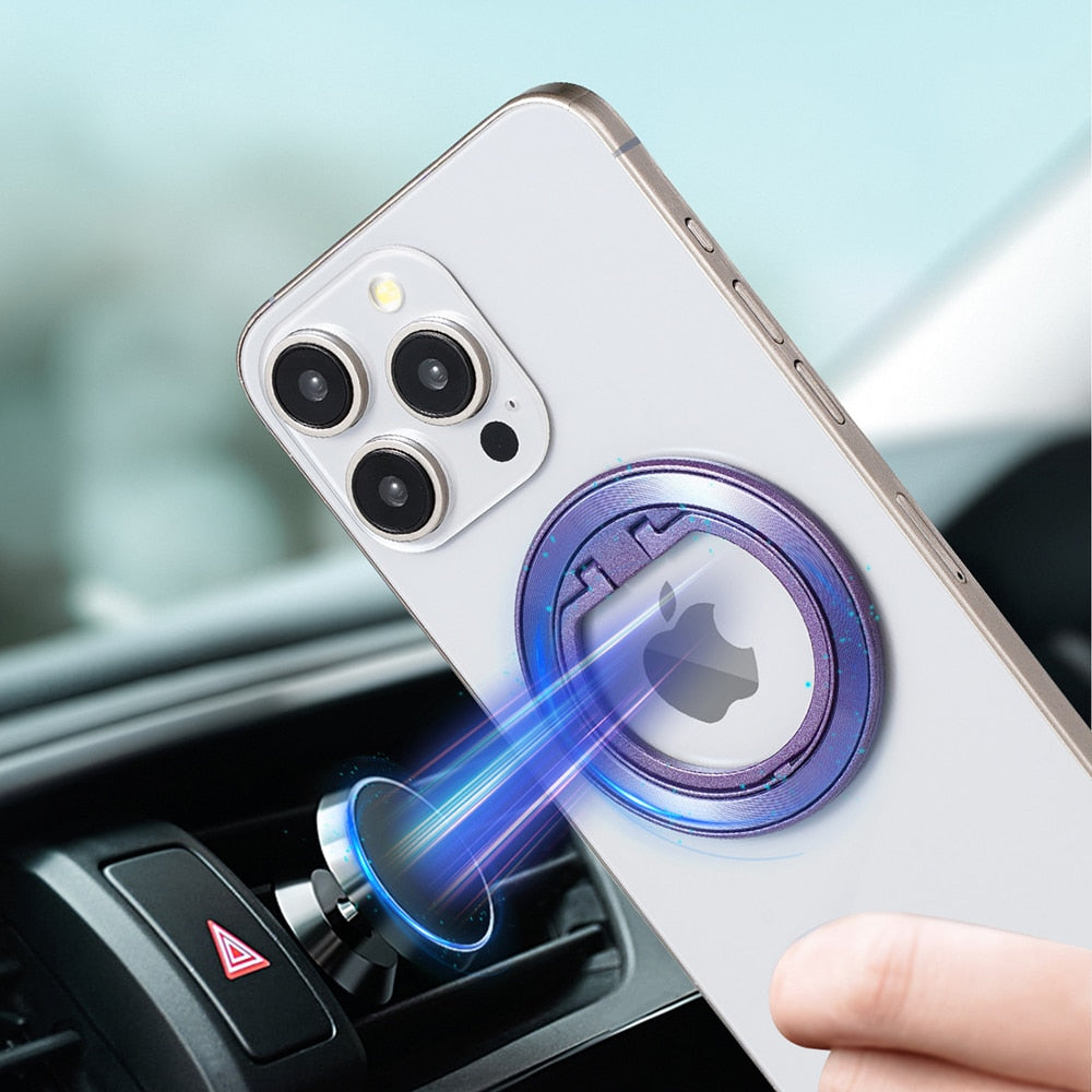 Techsuit – MagSafe telefonski obroč (MPR2) – Okrogla oblika – aluminijeva zlitina – oranžna