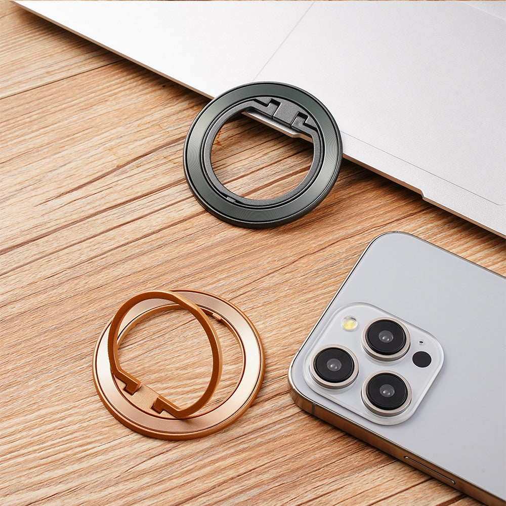 Techsuit – MagSafe telefonski prstan (MPR2) – Okrogla oblika – aluminijeva zlitina – zlat