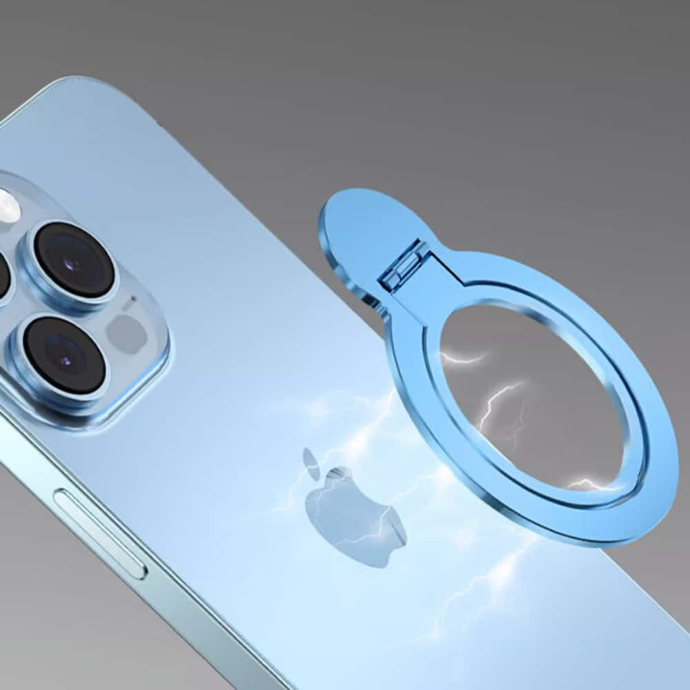Techsuit – MagSafe telefonski prstan (MPR4) – Okrogla oblika – Aluminijasta zlitina – Modra