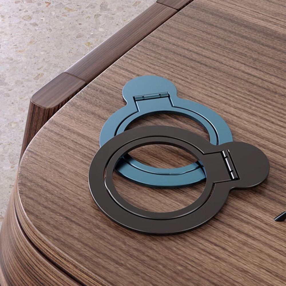 Techsuit - MagSafe telefonski prstan (MPR4) - okrogla oblika - aluminijeva zlitina - črna