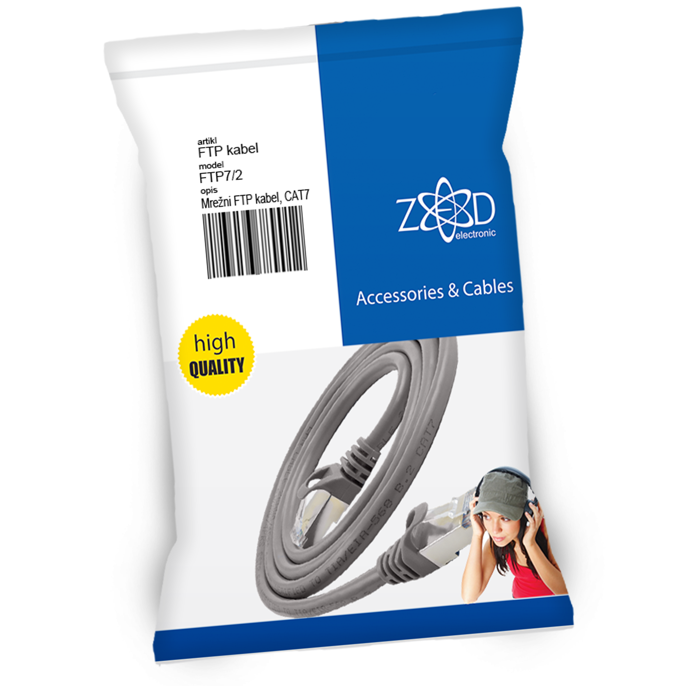 ZED electronic Mrežni FTP kabel, CAT7, dužina 2.0 metar - FTP7/2