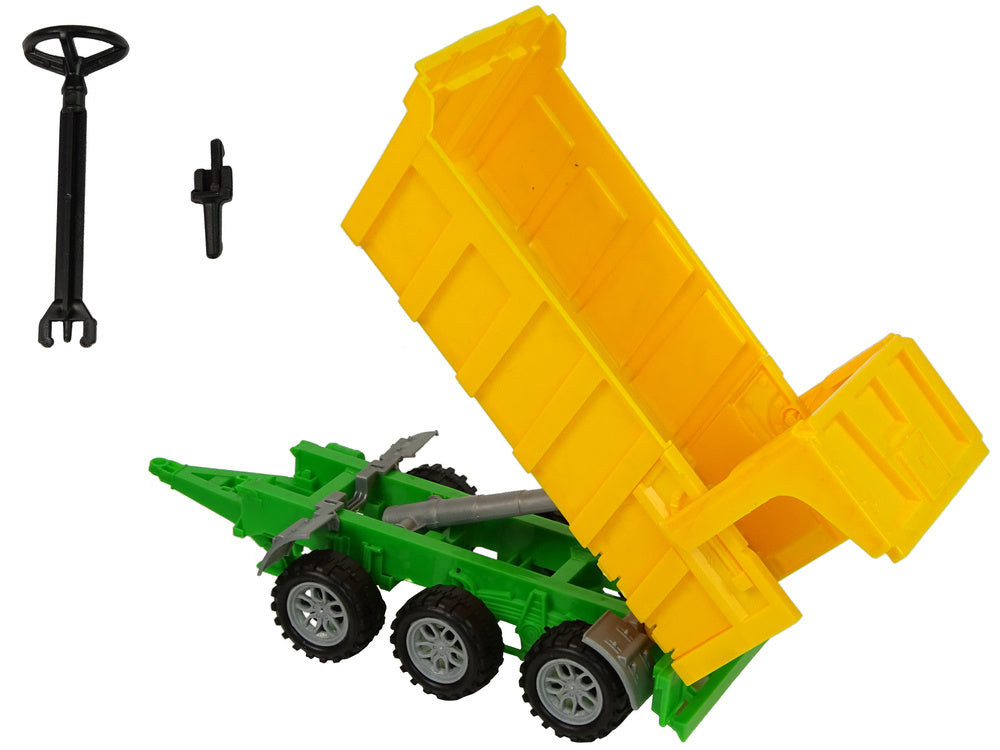 Traktor za igru s kiper prikolicom 50 cm - crveno/žuti