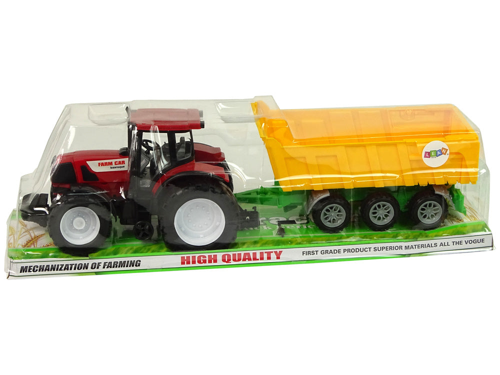 Traktor za igru s kiper prikolicom 50 cm - crveno/žuti