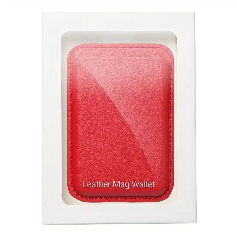 Usnjena magnetna denarnica Wallet rdeča