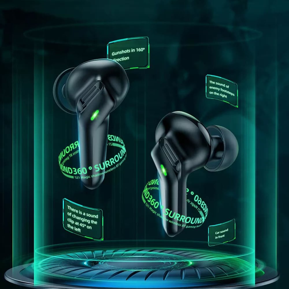 HOCO - TWS slušalke Magic Shadow (S21) z Bluetooth 5.0 in nizko latenco - črne