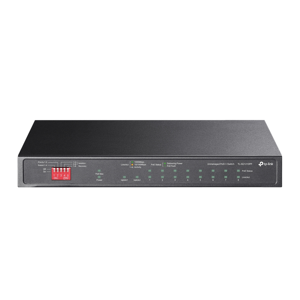 TP-Link TL-SG1210PP mrežni prekidač Neupravljano Gigabit Ethernet (10/100/1000) Podrška za napajanje putem Etherneta (PoE) Crno