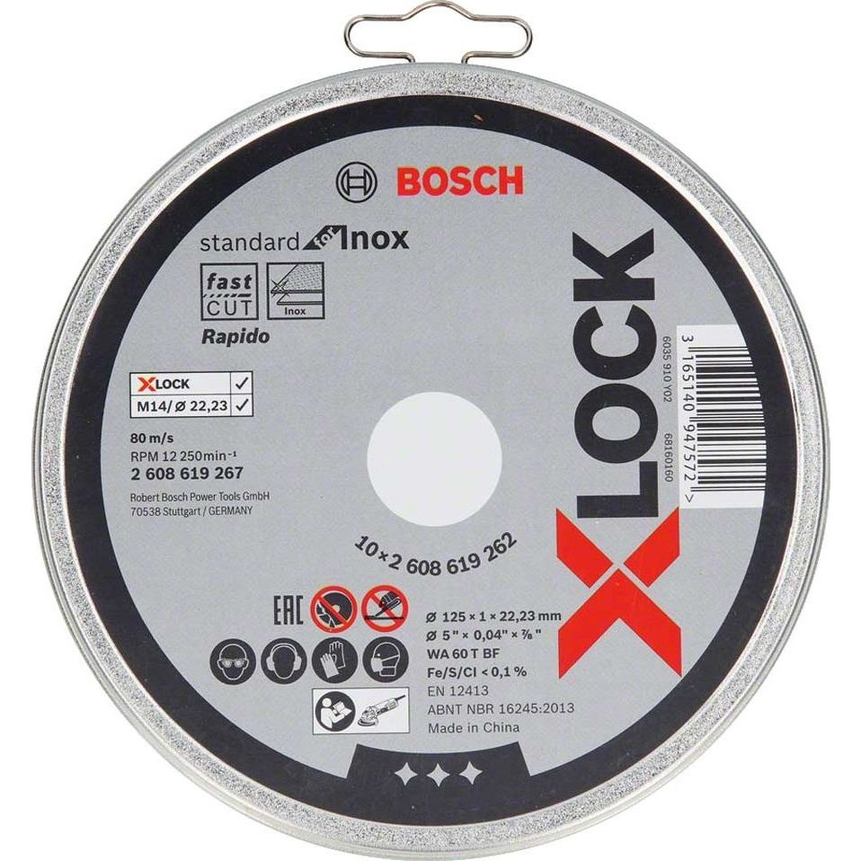Bosch X-LOCK Trennscheibe Dose 125mmStandard for Inox VPE 10STK Rezni disk