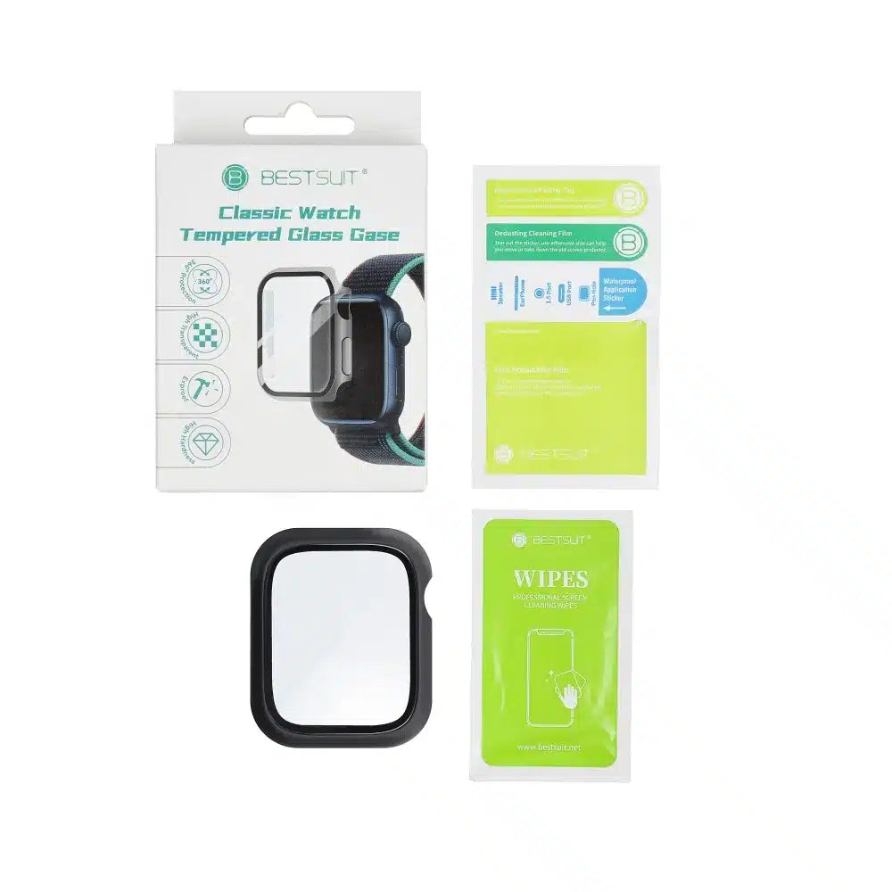 Bestsuit fleksibilna zaščitna torbica s steklom za Apple Watch Ultra/Ultra 2 49 mm – črna