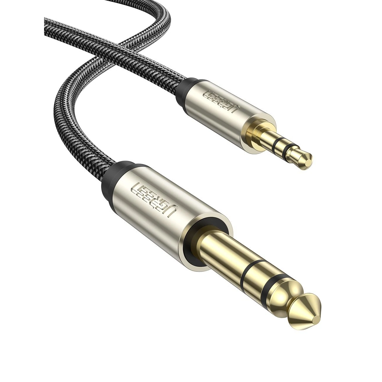 Ugreen 10628 audio kabel 2 m 6.35mm 3.5mm Crno