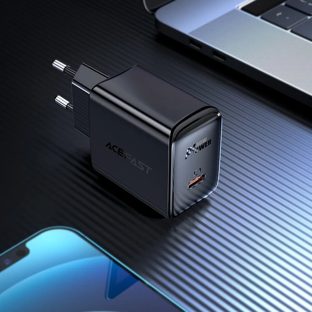 ACEFAST polnilec GaN Type C QC3.0 PD30W A21 črn
