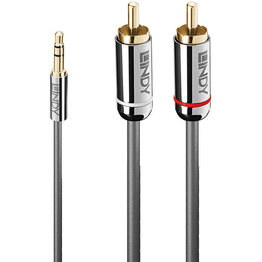 Lindy 35334 audio kabel 2 m 3.5mm 2 x RCA Antracit