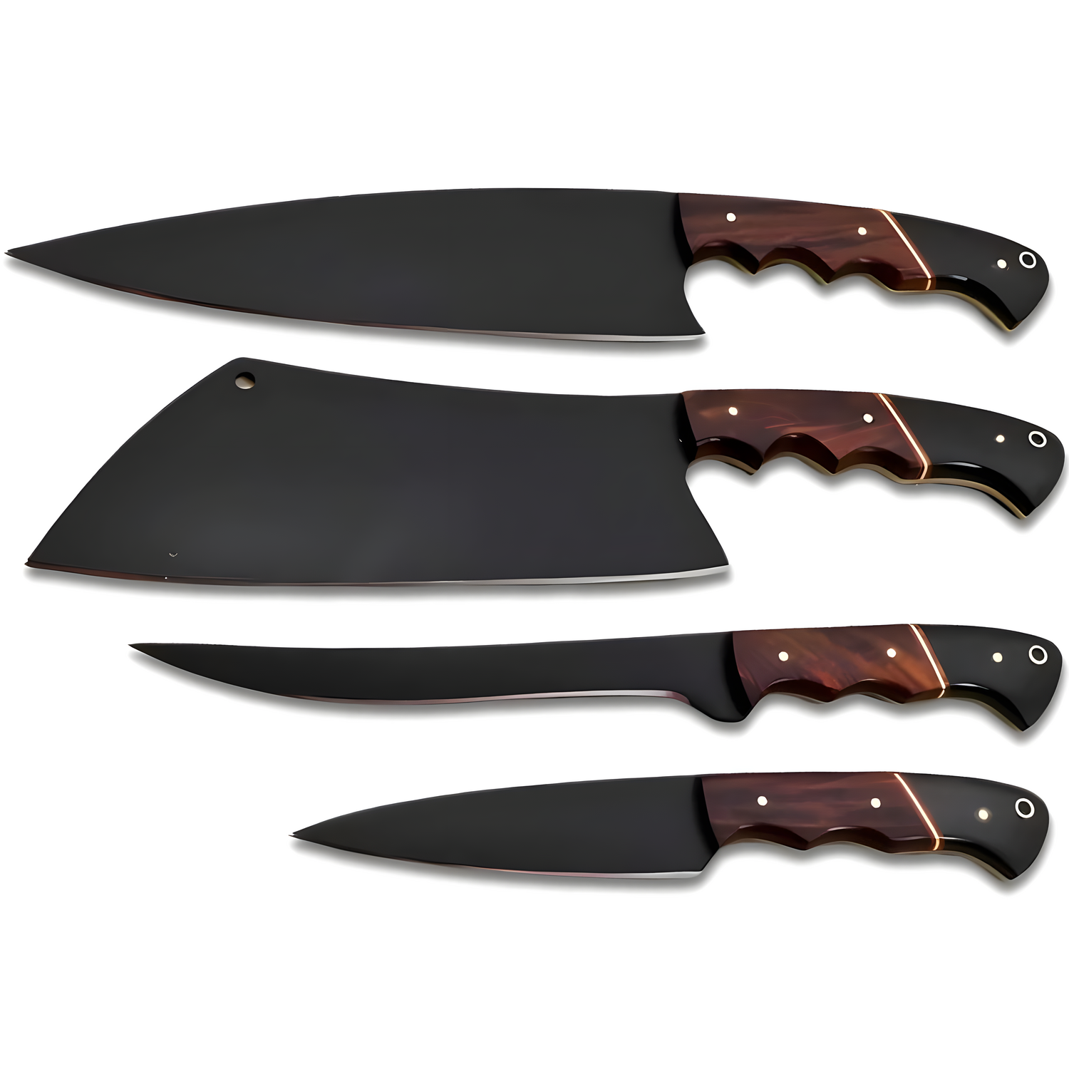 Set kuhinjskih noževa XR-38746 - 4kom / Crna / Smeđa KP38746