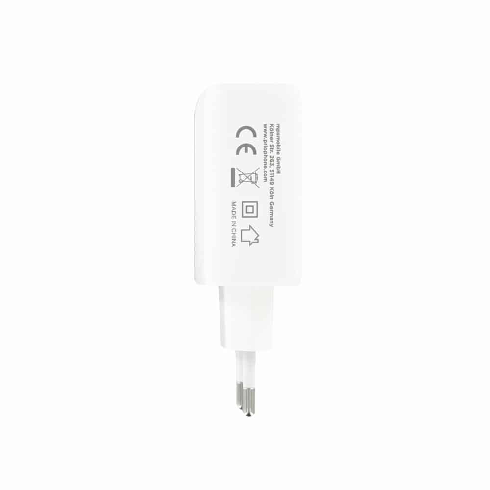 Prio 50W stenski polnilec za hitro polnjenje 30W PD PPS (USB C) + 20W PD (USB C) bel