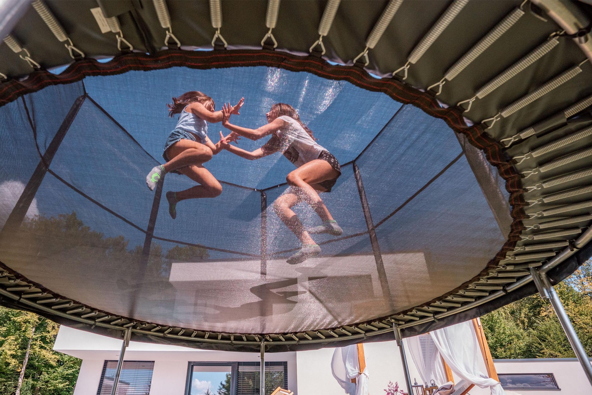 Akrobat Orbit trampolin – obiteljski trampolin za dvorište 427-cm-zeleni