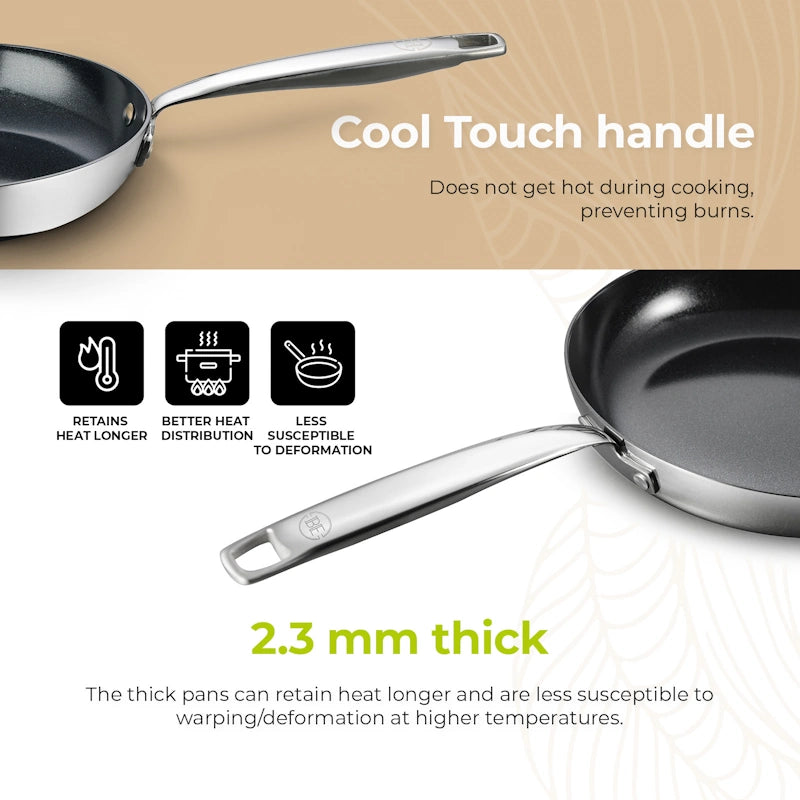 BE Living Tava Essential Black 30 cm troslojni nehrđajući čelik