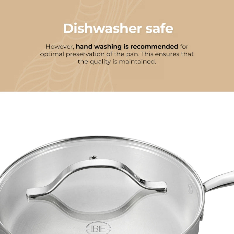 BE Living Duboka tava s poklopcem Stainless Steel 24 cm nehrđajući čelik