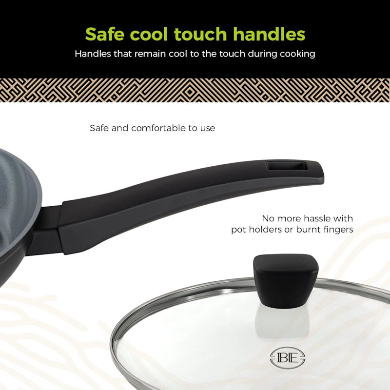 BE Living Wok tava s poklopcem Delight Black 28 cm
