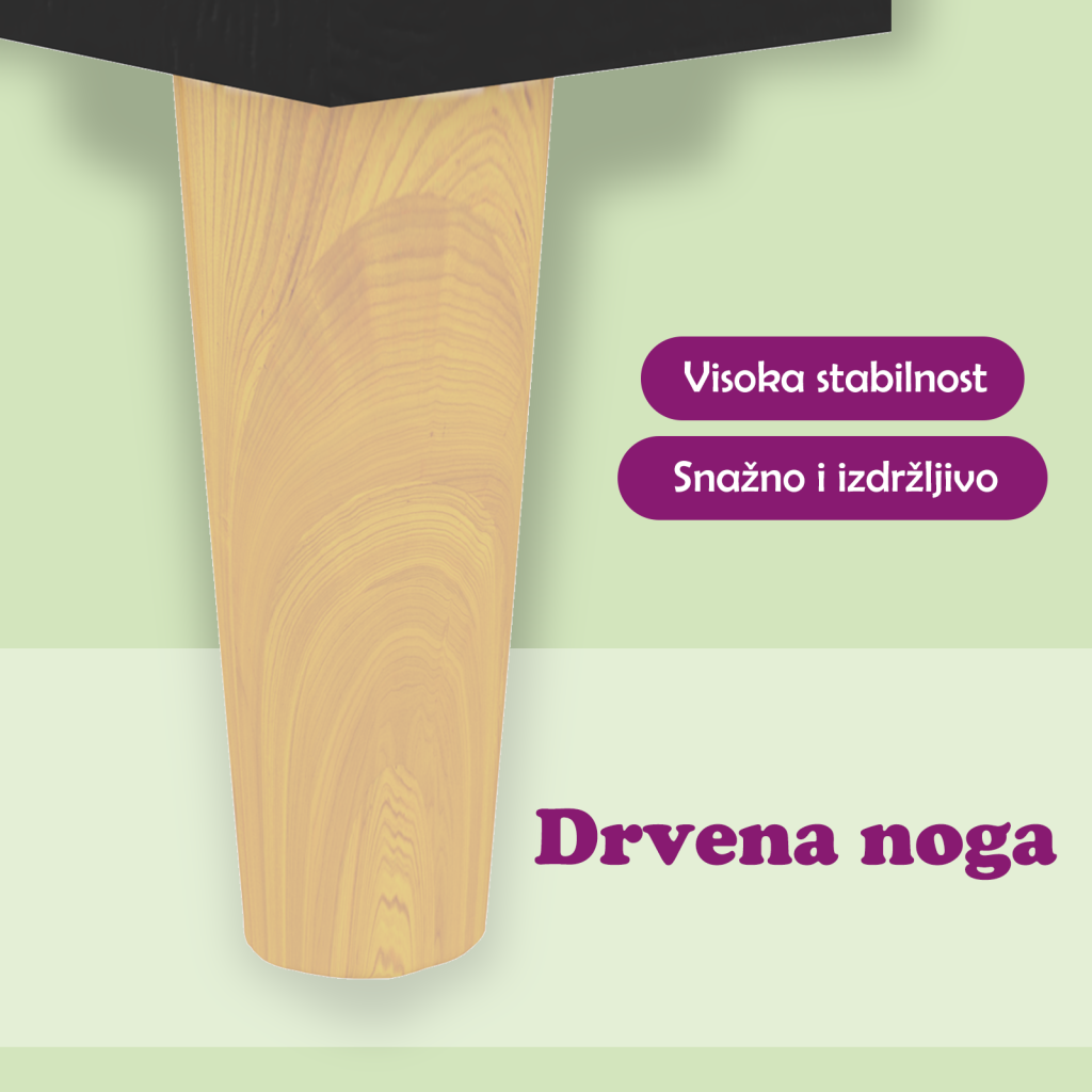 Noćni ormarić s nogama od masivne borovine crni 40 x 35 x 50 cm
