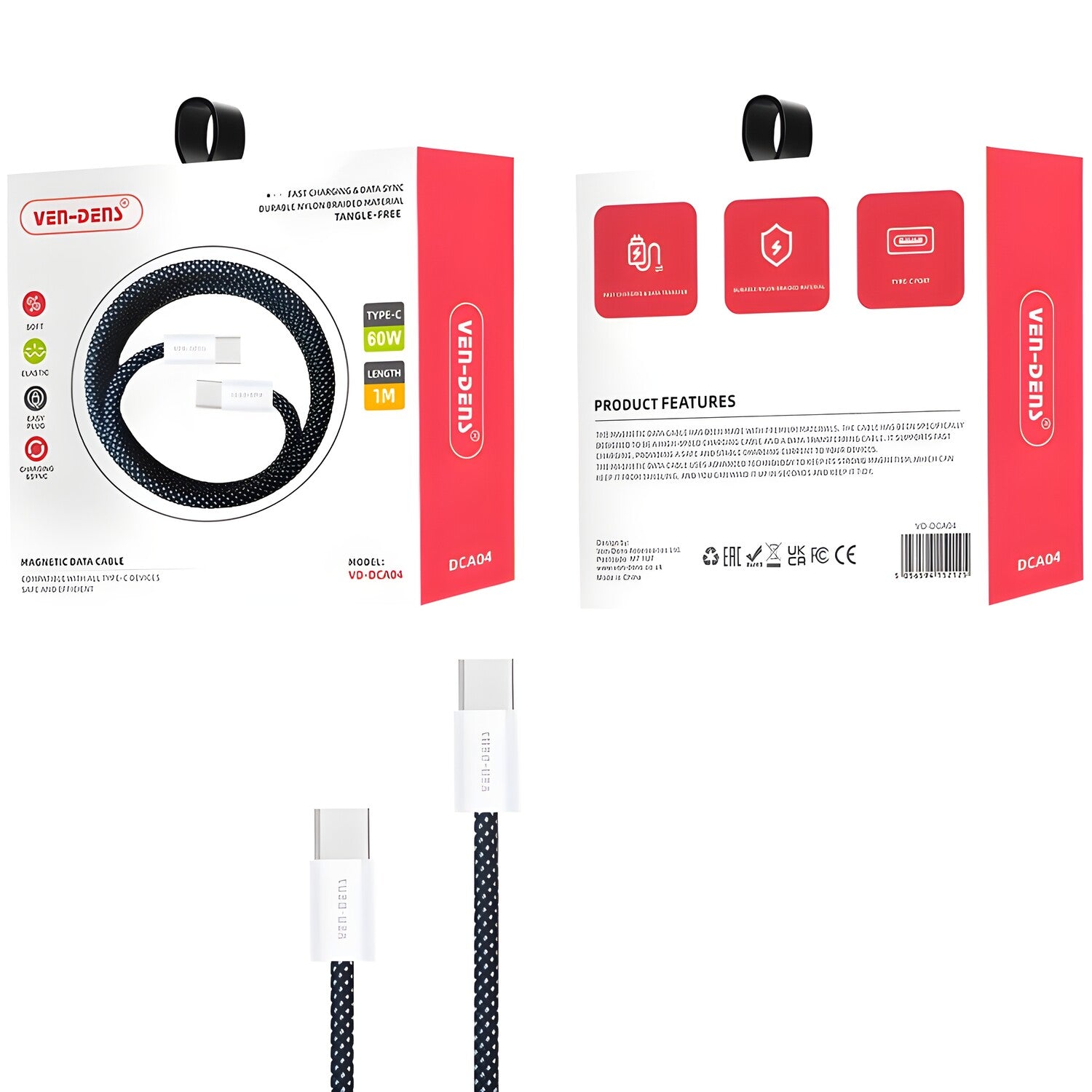 Brzi punjač magnetski USB - C na USB - C kabel - Crna KP34188