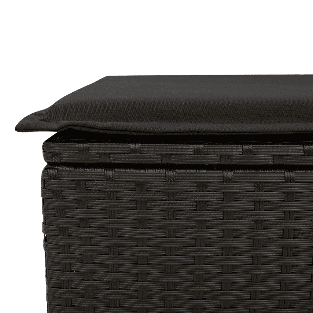 6-dijelni set vrtnih sofa s jastucima crni od poliratana Crna 62 x 62 x 69 cm