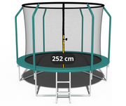 Vrtni trampolin Premium Yump 252 cm (8 ft) s unutarnjom mrežom i ljestvama – tirkizni