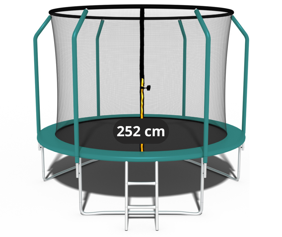 Vrtni trampolin Premium Yump 252 cm (8 ft) s unutarnjom mrežom i ljestvama – tirkizni